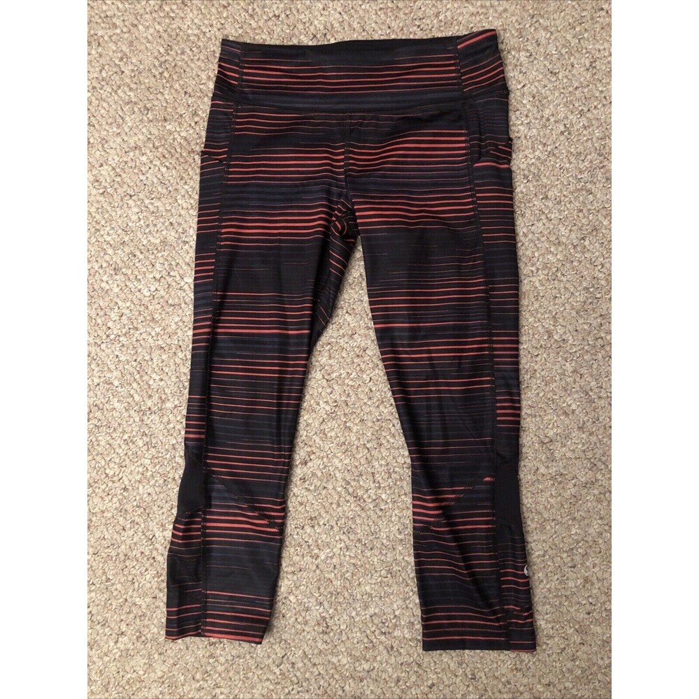 Lululemon Speed IV Legging Sz 6 Full Length Twisted Dune Alarming Black